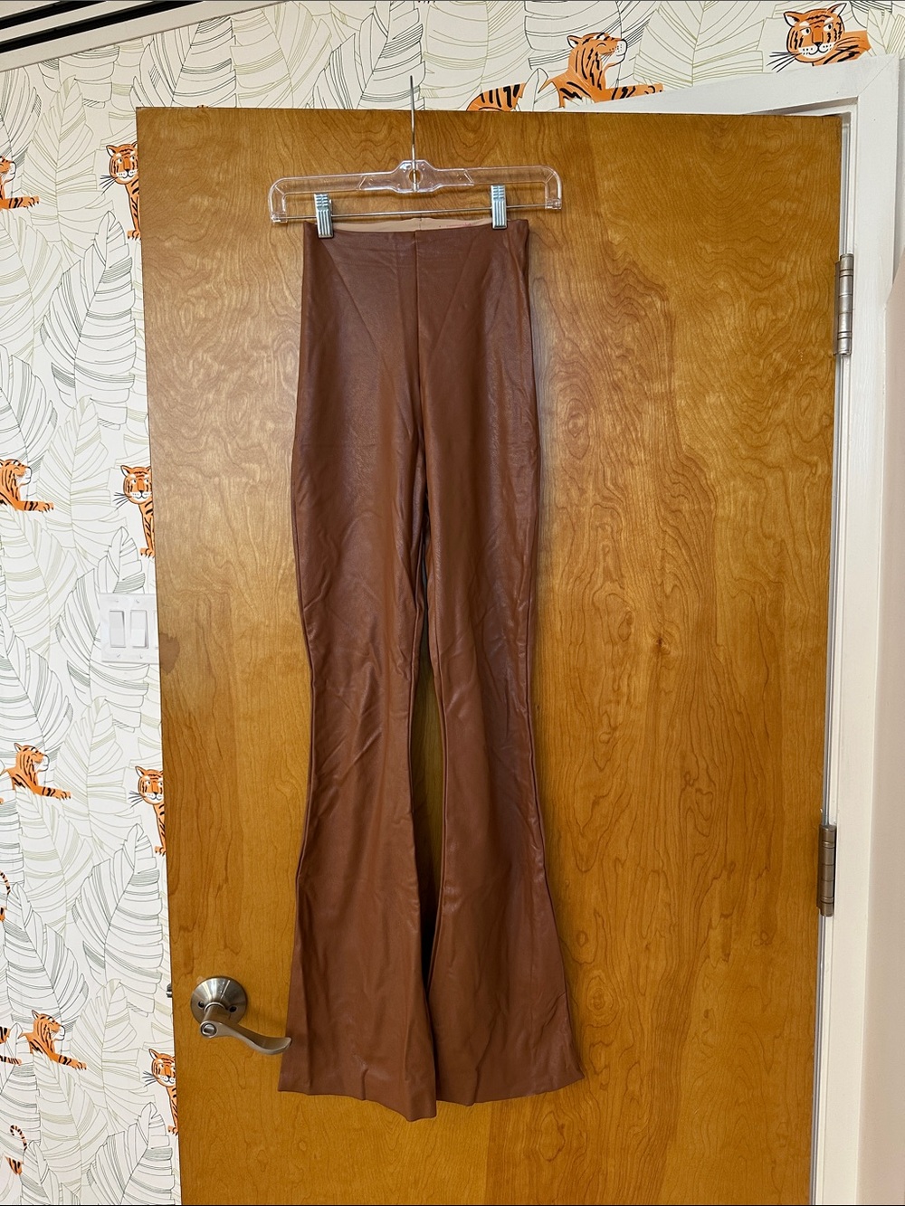Commando Brown Faux Leather Flared Pants